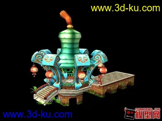 Q版涼亭模型的图片