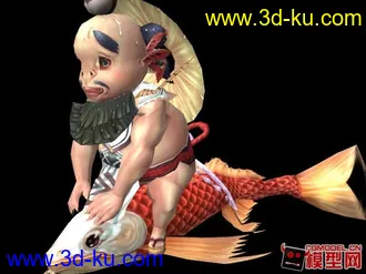 Q版騎魚的老頑童模型的图片