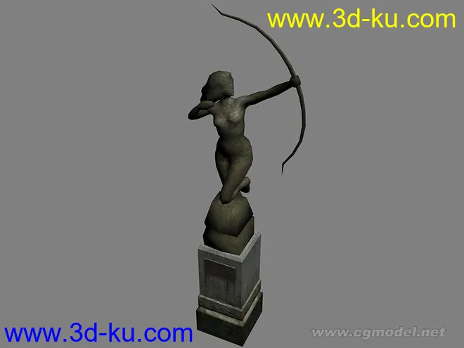 一个女弓箭手的广场雕塑模型的图片1