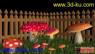3D打印模型各色蘑菇的图片