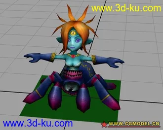 3D打印模型某游戏里的蜘蛛女郎，有各种表情贴图的图片