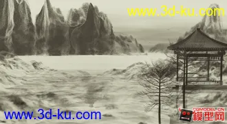 3D打印模型水墨场景的图片
