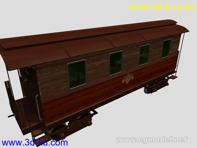两截木质火车车厢模型的图片1