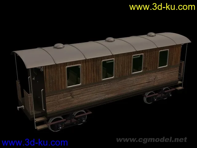 两截木质火车车厢模型的图片2