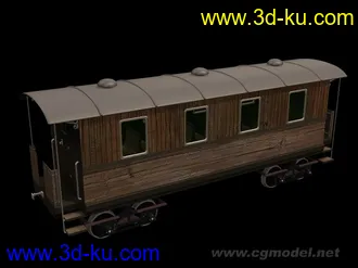 3D打印模型两截木质火车车厢的图片