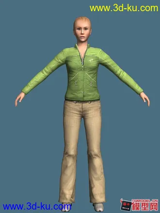 3D打印模型女人 绑定 max maya的图片