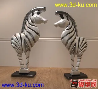斑马鹿工艺雕塑模型下载的图片