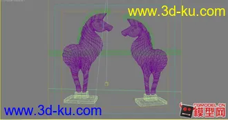 斑马鹿工艺雕塑模型下载的图片