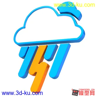 3D打印模型4个天气预报用三维图标，希望大家喜欢的图片