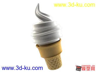 3D打印模型本人原创冰淇淋甜筒一个，修改方便！甜筒动画必备的图片