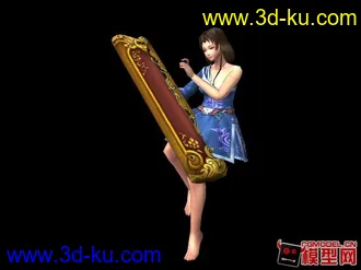 撫琴女子模型的图片