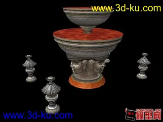 人頭噴水池模型的图片