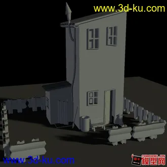 3D打印模型一个卡通的房子小场景的图片