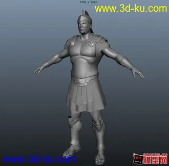 3D打印模型标准男人体、精模、古罗马、战士、有UV的图片