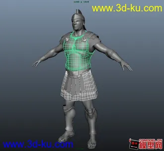 3D打印模型标准男人体、精模、古罗马、战士、有UV的图片