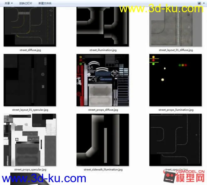 逼真城市道路地型 模型下载的图片1