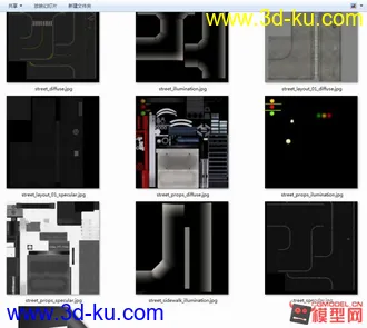 逼真城市道路地型 模型下载的图片