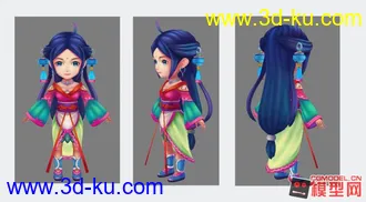 3D打印模型2.5D的Q版萌妹纸小罗莉，某公司测试！！的图片