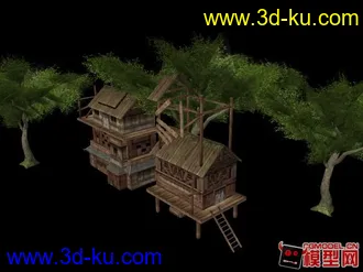 修建中的民居模型的图片