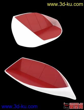 maya2012 抽象船 红白 休闲椅 模型的图片