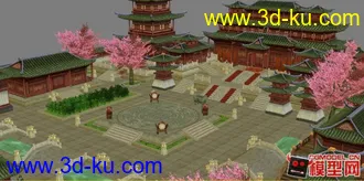 3D打印模型大雄宝殿的图片