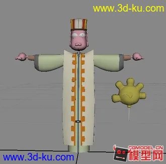 3D打印模型Q版三国 孔明 卡通人物的图片