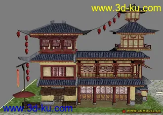 3D打印模型古代的小酒店的图片