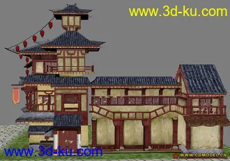 3D打印模型古代的小酒店的图片