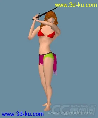 西方持剑女战士模型lwo和3ds格式的图片