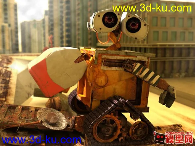 自己做的小作业、瓦力，WALL-E模型下载带场景、有贴图的图片1
