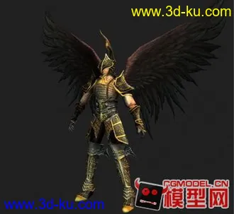 一个带翅膀的战士模型（max格式，含贴图）的图片