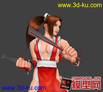 拳皇不知火舞模型（带贴图，带UV，有绑定）的图片