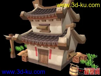 Q版民居模型的图片