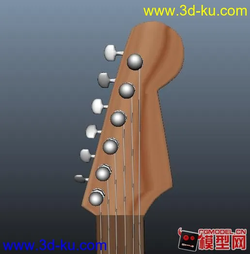 黑白电吉他模型，下载，有OBJ格式和MAYA通用格式的图片4