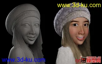 美女模型下载 有毛发贴图 可自行修改 对学习发发的童鞋有帮助的图片