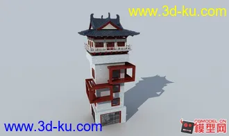 3D打印模型古建戏台 碉楼的图片