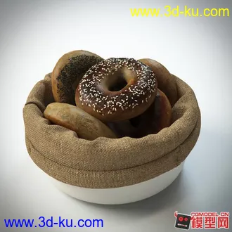 3D打印模型精模面包+贴图+材质球~下载~的图片