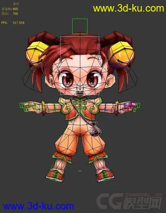 发个以前教程里的模型Q版 小女孩的图片