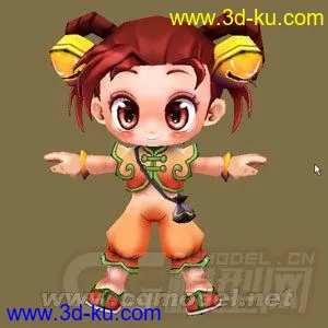 发个以前教程里的模型Q版 小女孩的图片