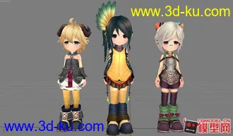 3D打印模型西游萝莉3连套的图片