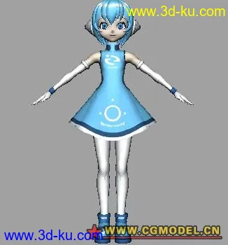 3D打印模型蓝裙小妹妹的图片