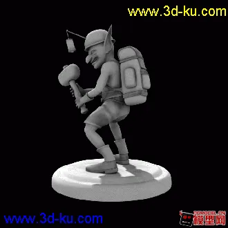 3D打印模型采矿的哥布林呦的图片