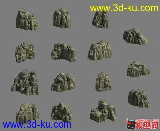 3D打印模型一套散仙山石PSD文件的图片