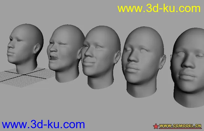 超精细男性脸部表情模型的图片1
