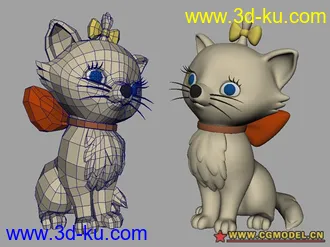 3D打印模型可爱猫猫 简模奉上的图片