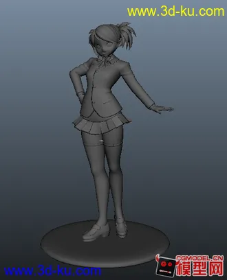 3D打印模型可爱日本风小萝莉的图片
