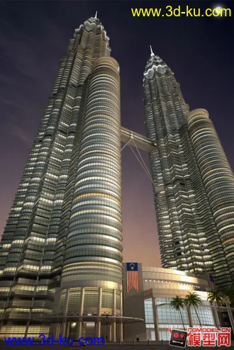 3D打印模型马来西亚双子塔 高层 建筑的图片
