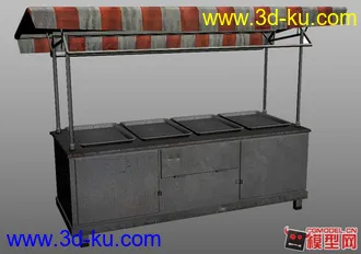 3D打印模型一个路边摊档（带贴图）的图片