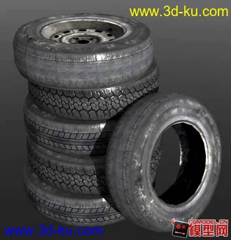 3D打印模型一组轮胎（有贴图）的图片