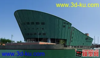 3D打印模型船形建筑 完整场景 有贴图的图片